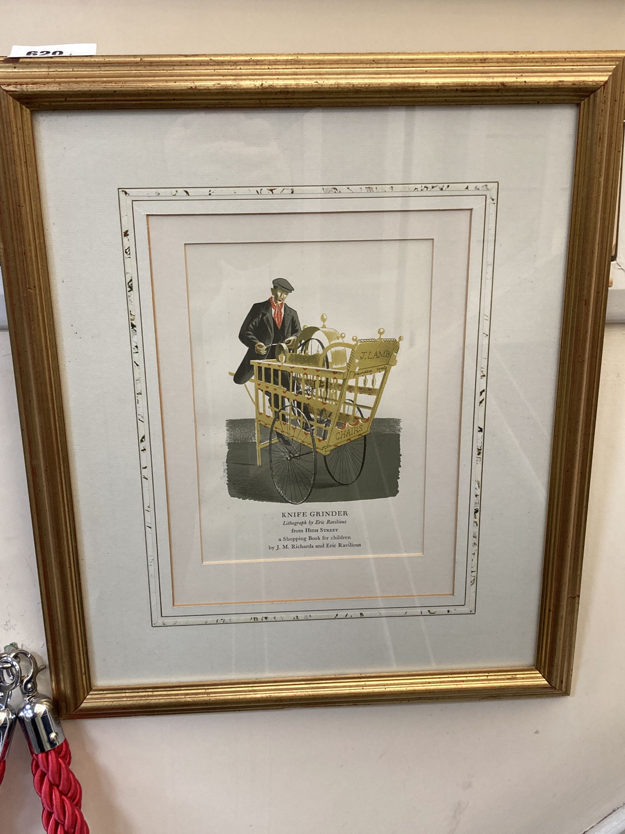 Eric Ravilious (1903-1942), colour print, Knife Grinder, 23 x 16cm